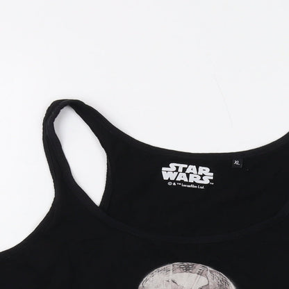 Preloved Satar Wars Womens Black Cotton Basic Tank Size XL Round Neck - Detail