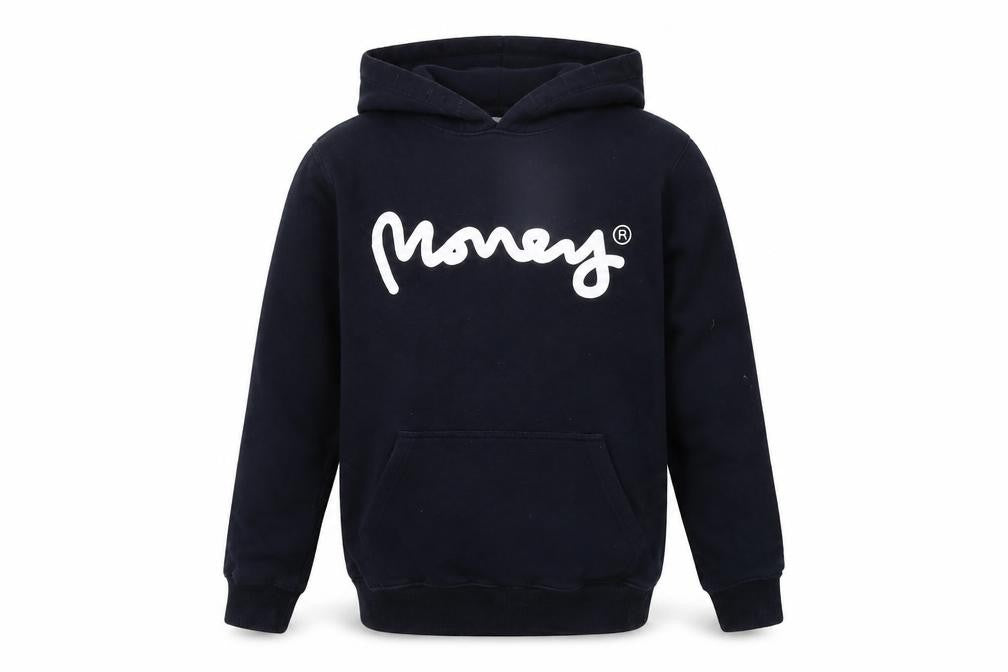 Money Boys Blue Cotton Pullover Hoodie Size 12-13 Years Pullover