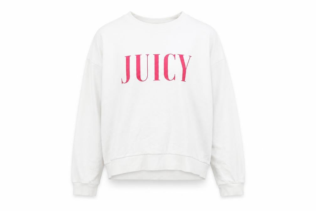 Juicy Couture Girls White Cotton Pullover Sweatshirt Size 14-15 Years Pullover