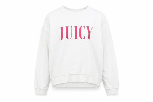 Juicy Couture Girls White Cotton Pullover Sweatshirt Size 14-15 Years Pullover