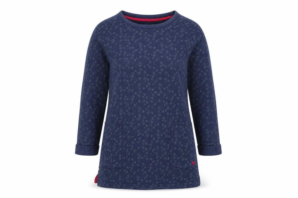 Cameo Rose Womens Blue Geometric Cotton Pullover Sweatshirt Size S Pullover