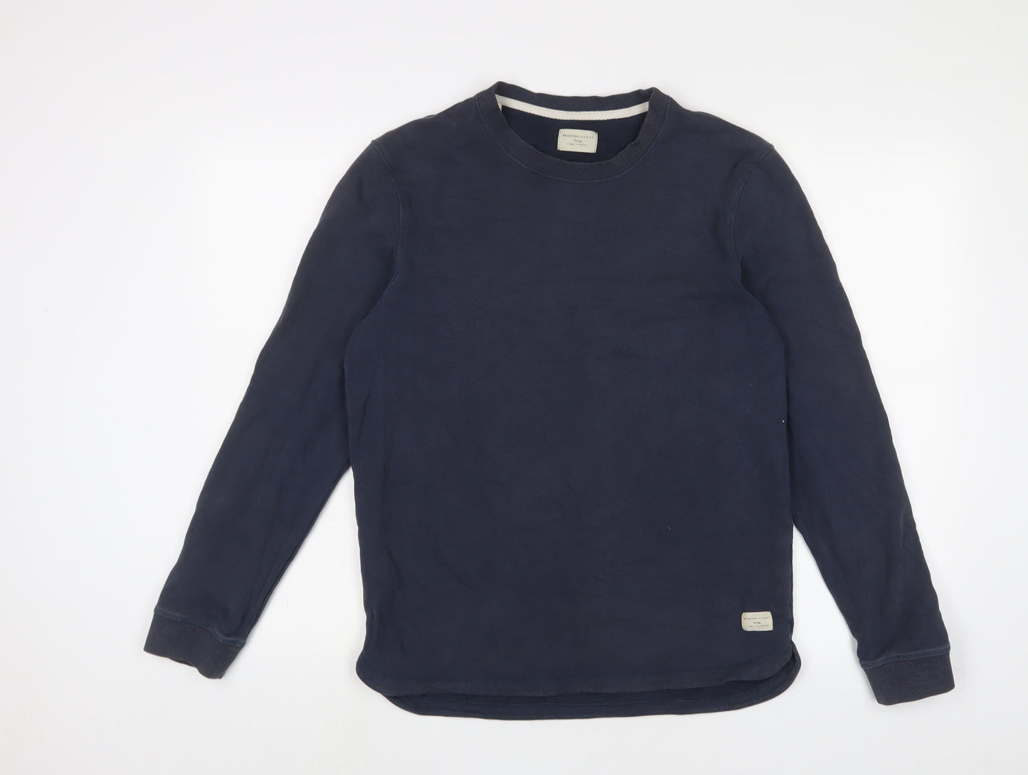 Selected Homme Mens Blue Cotton Pullover Sweatshirt Size M