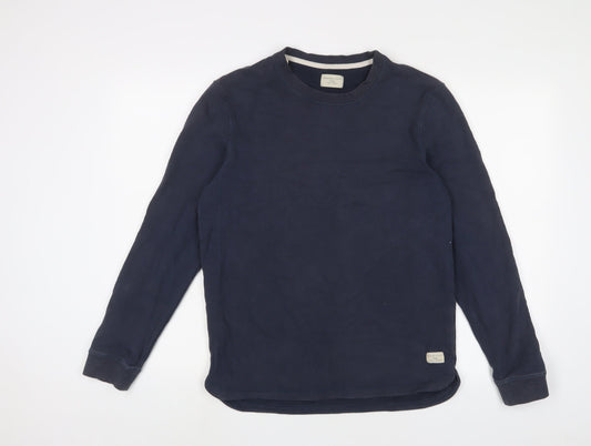 Selected Homme Mens Blue Cotton Pullover Sweatshirt Size M