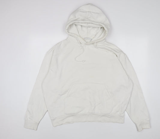 Weekday Womens White Cotton Pullover Hoodie Size S Pullover