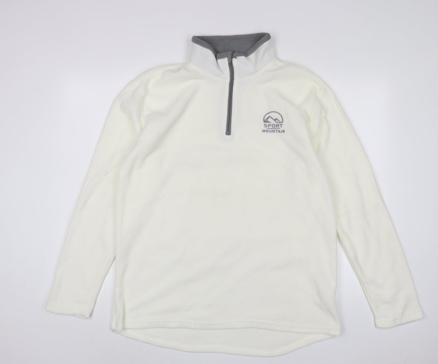Atlas Mens White Polyester Pullover Sweatshirt Size L