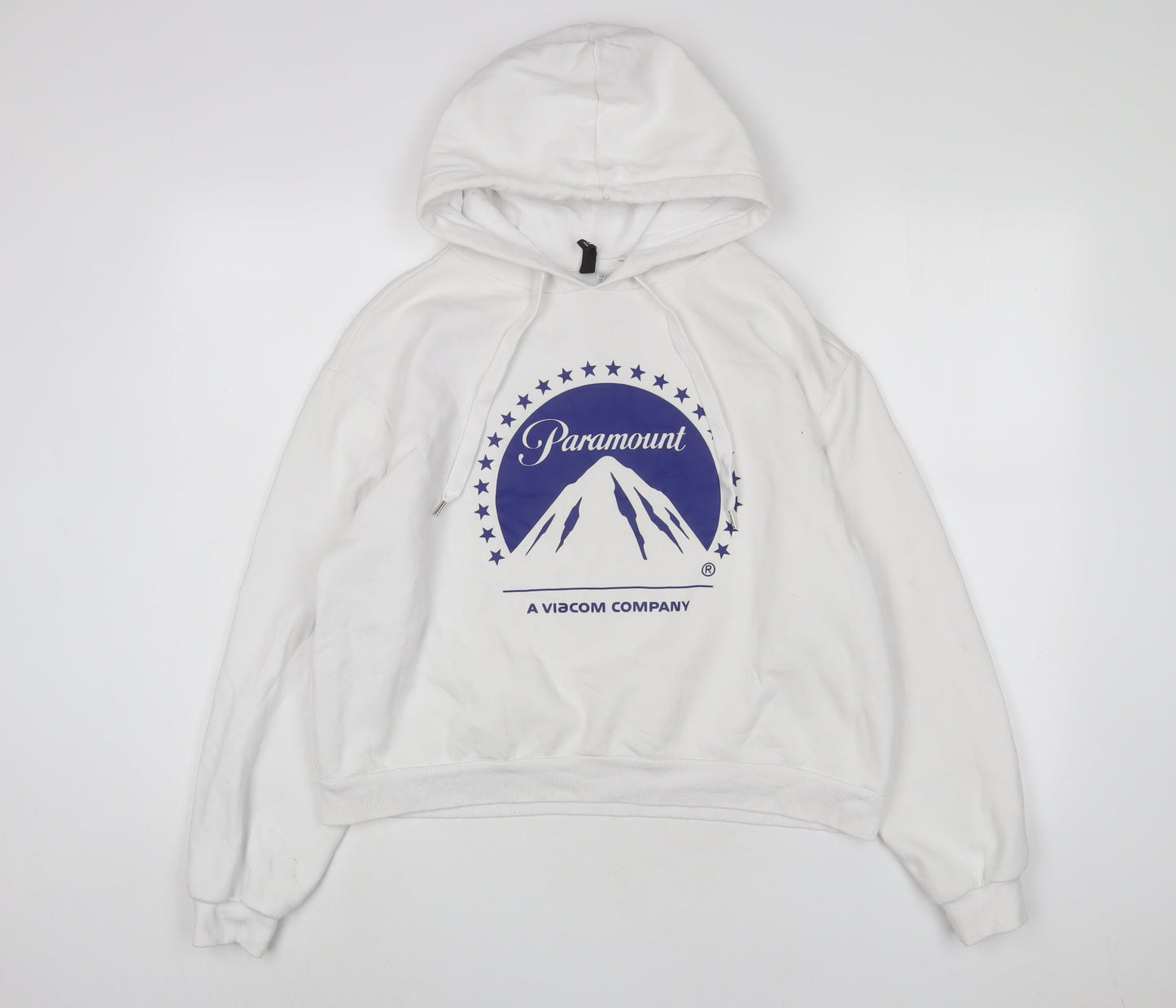 Paramount Womens White Cotton Pullover Hoodie Size L Pullover
