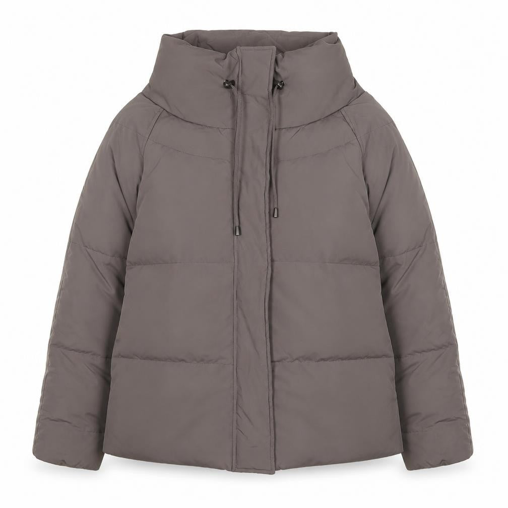 Wrap Womens Brown Puffer Jacket Coat Size 12 Zip