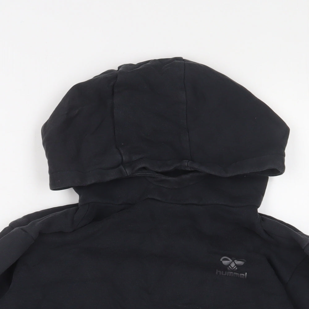 Hummel Boys Black Cotton Pullover Hoodie Size 12 Years Pullover