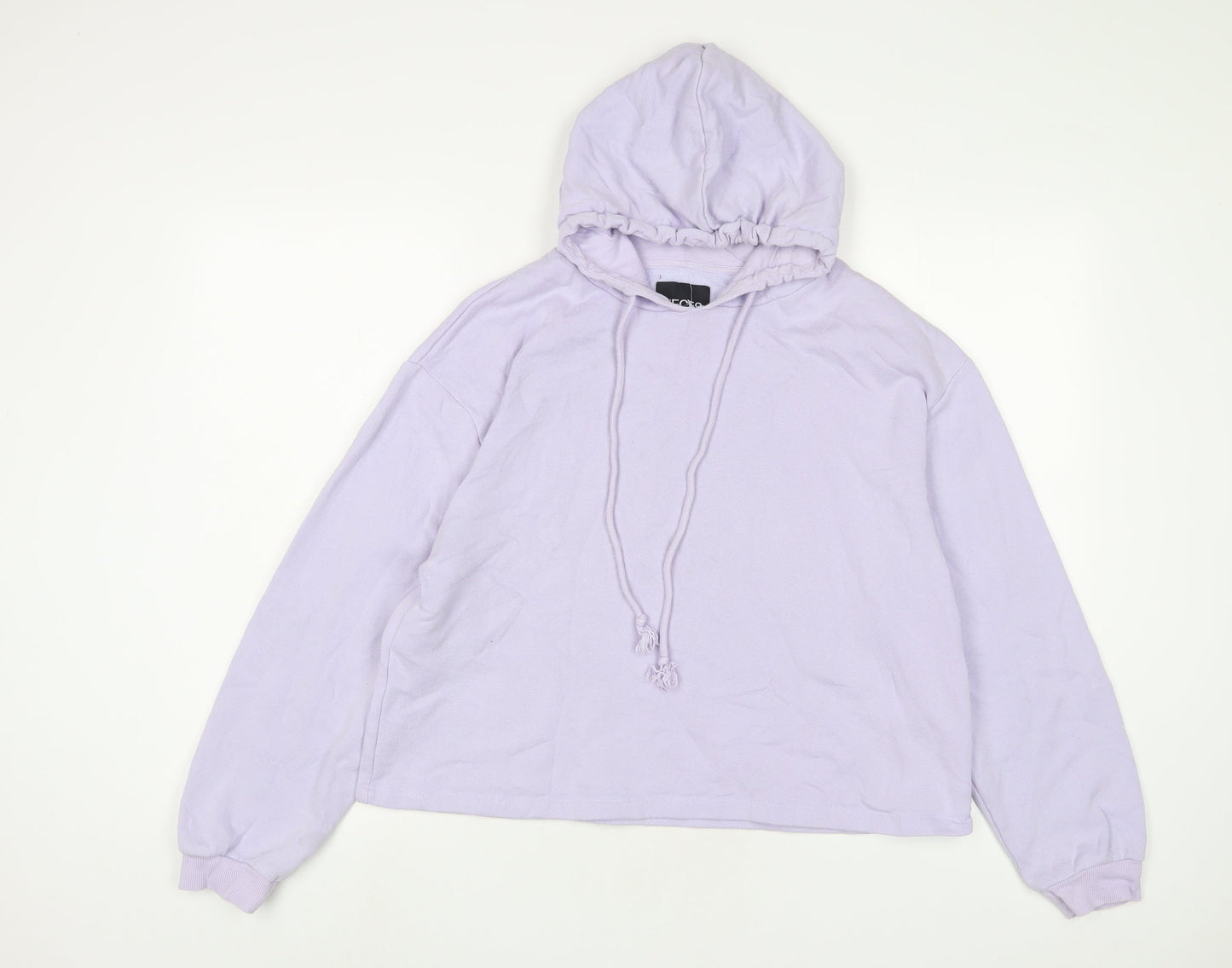 Pieces Womens Purple Cotton Pullover Hoodie Size L Pullover