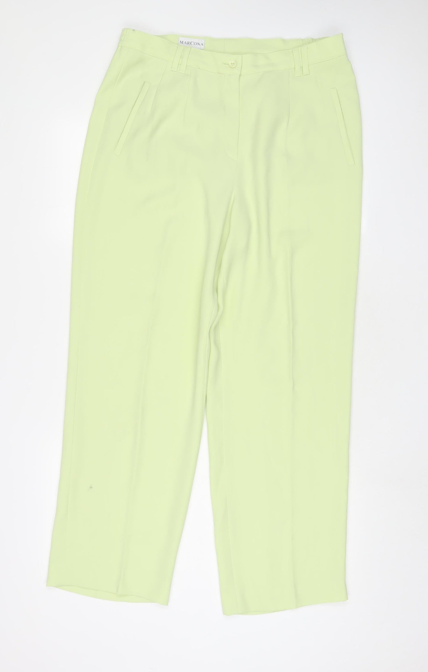 Marcona Womens Green Polyester Trousers Size 18 L28 in Regular Zip