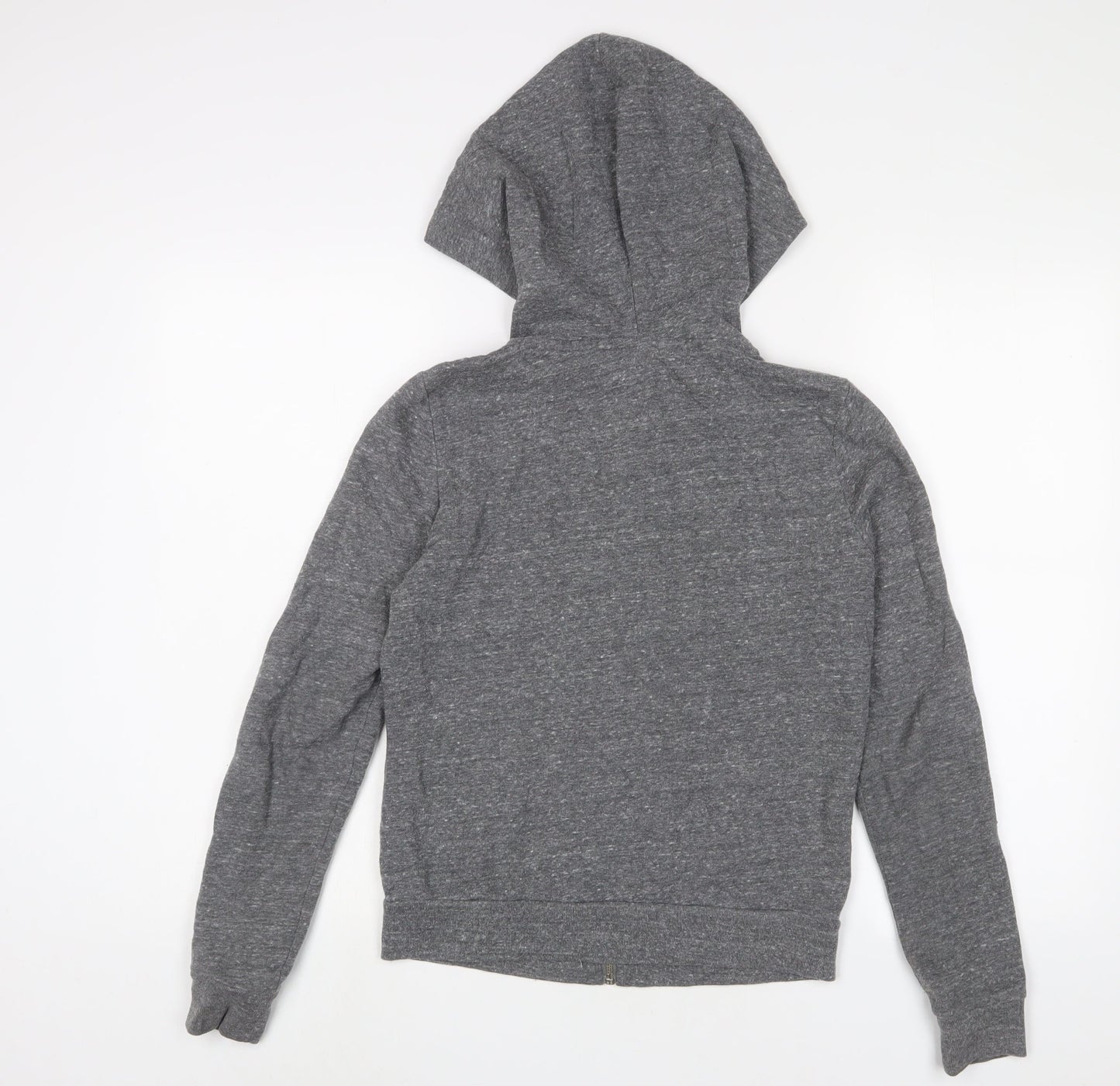 PINK Womens Grey Cotton Full Zip Hoodie Size XS Zip
