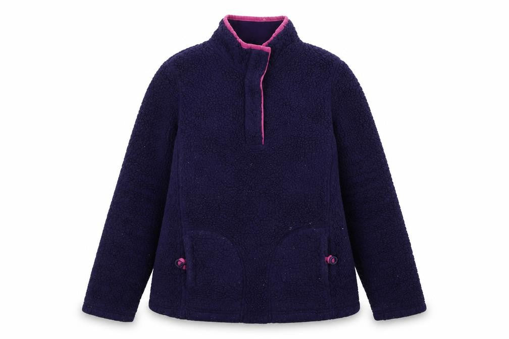 Maine Womens Purple Mock Neck Polyester Pullover Jumper Size 14 - Logo