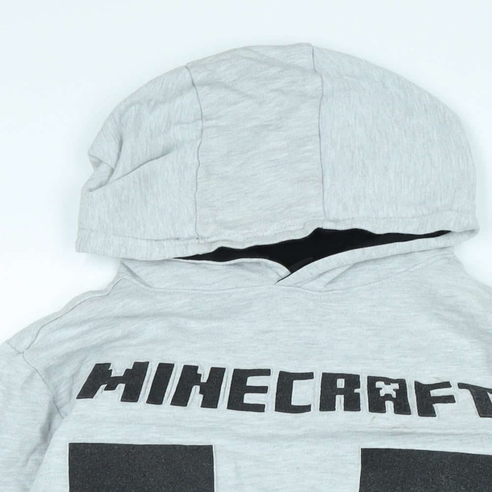 Jinx Boys Grey Polyester Pullover Hoodie Size 13-14 Years - Minecraft