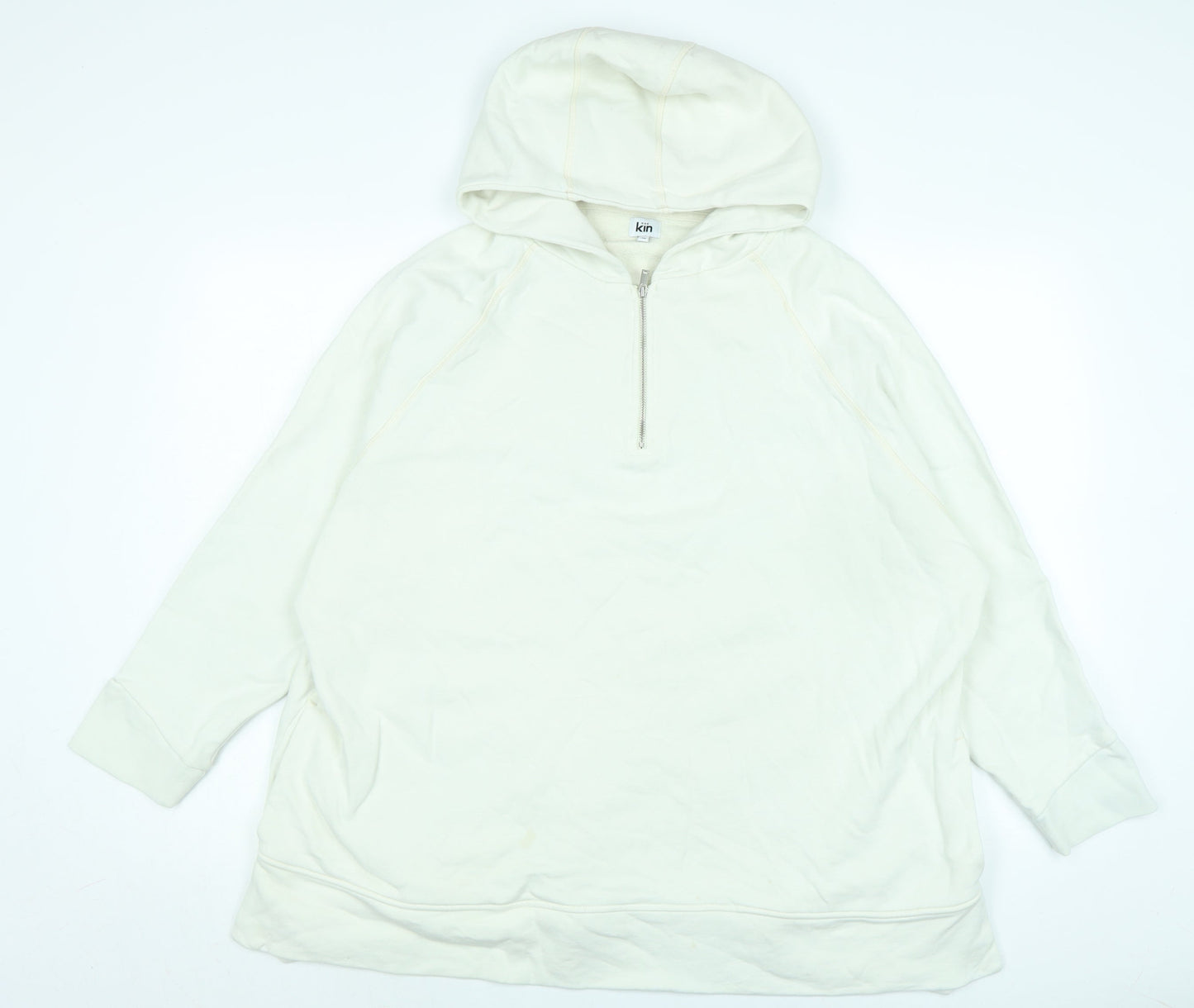 kin Womens Ivory Polyester Pullover Hoodie Size XL - Logo