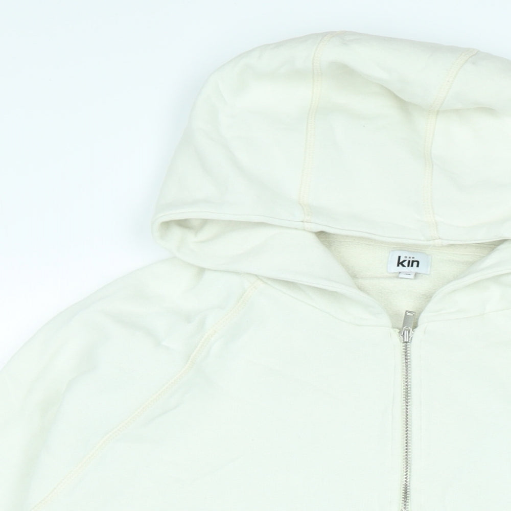 kin Womens Ivory Polyester Pullover Hoodie Size XL - Logo