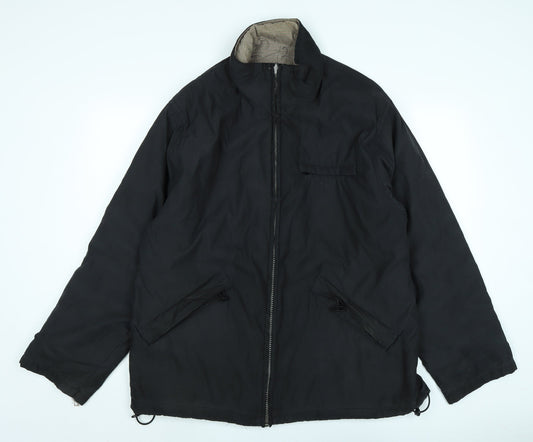 Chaps Mens Black Jacket Coat Size 36 Zip - Logo