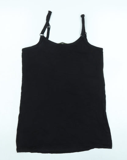 Blooming Marvellous Womens Black Cotton Basic Tank Size M Scoop Neck - Logo