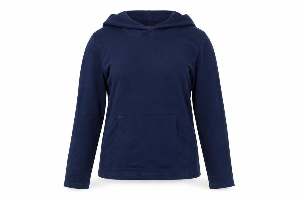 Anvil Womens Blue Cotton Pullover Hoodie Size M - Logo
