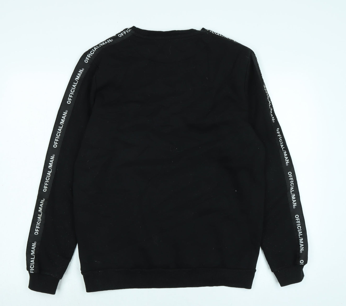 boohoo man Mens Black Polyester Pullover Sweatshirt Size M - Official Man