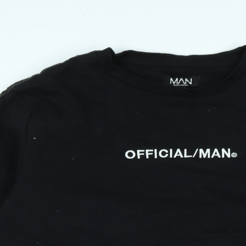 boohoo man Mens Black Polyester Pullover Sweatshirt Size M - Official Man
