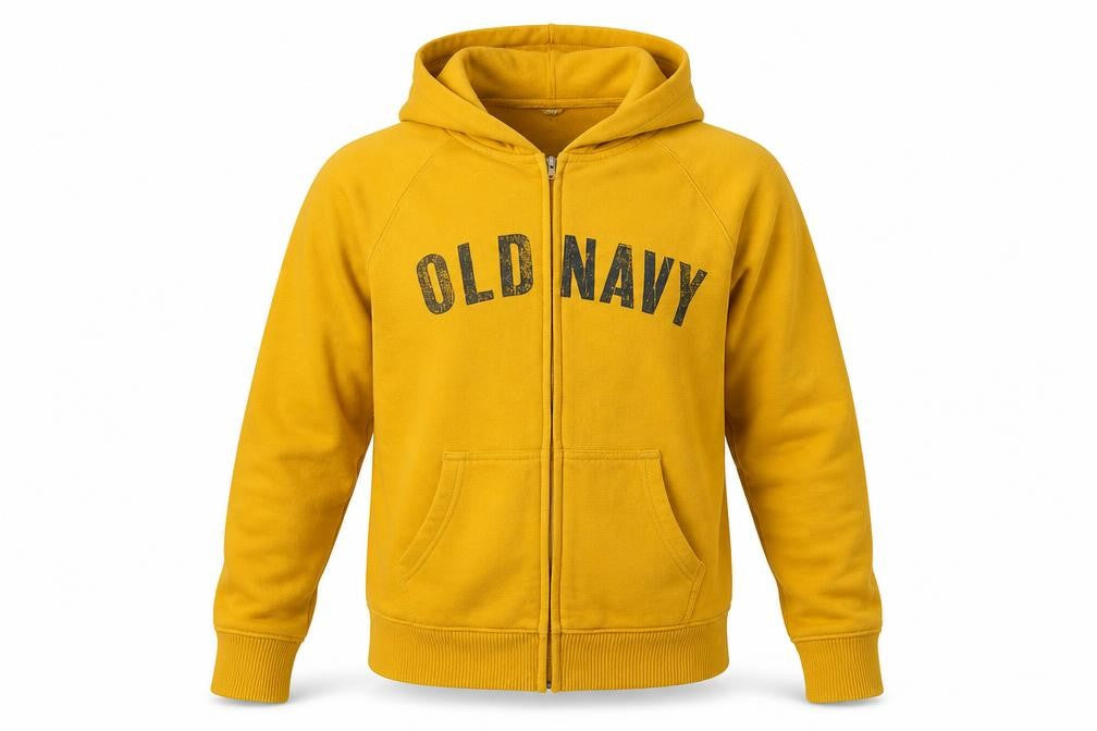 Old Navy Mens Yellow Jacket Size S Zip - Logo
