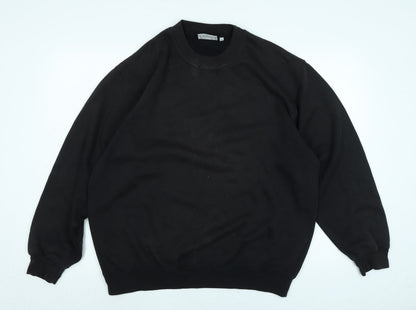 Zantos Mens Black Polyester Henley Sweatshirt Size M - Logo