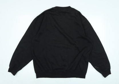 Zantos Mens Black Polyester Henley Sweatshirt Size M - Logo