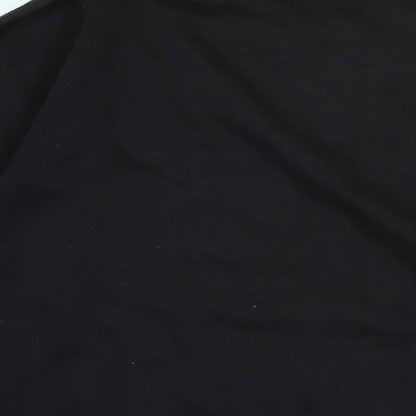 Zantos Mens Black Polyester Henley Sweatshirt Size M - Logo