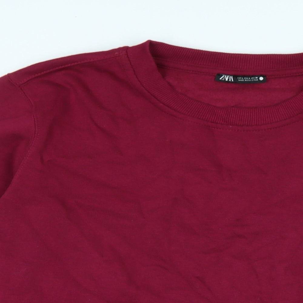 Zara Womens Purple Polyester Pullover Sweatshirt Size L - Logo