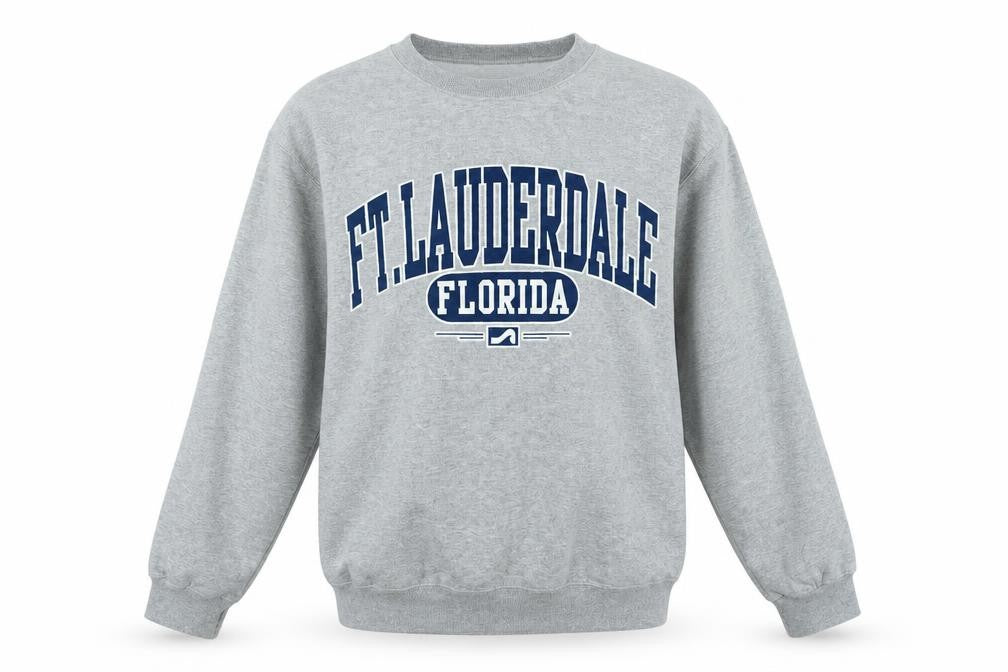 JERZEES Mens Grey Polyester Pullover Sweatshirt Size S - FT. Lauderdale Florida