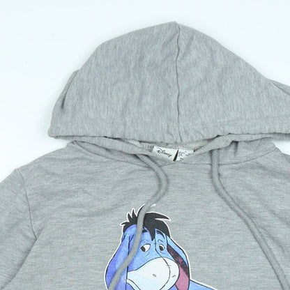 Preloved Disney Womens Grey Polyester Pullover Hoodie Size S - NOT TODAY - Detail
