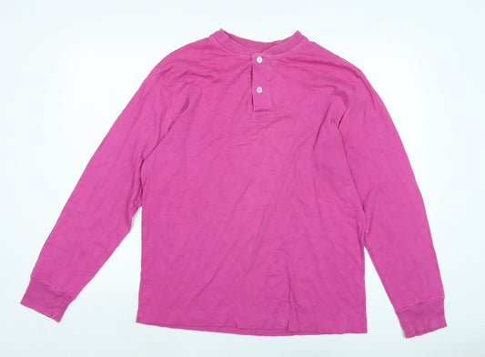 United Colors of Benetton Womens Pink Cotton Basic T-Shirt Size M Crew Neck - Logo