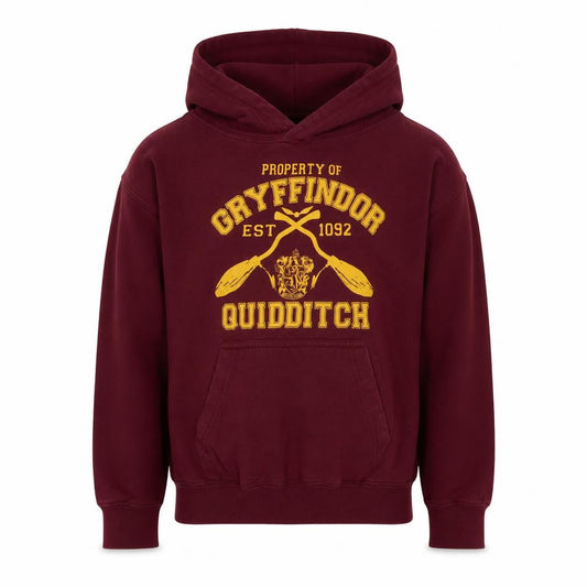 All We Do is Boys Red Cotton Pullover Hoodie Size 9-10 Years - Cryffindor Quidditch