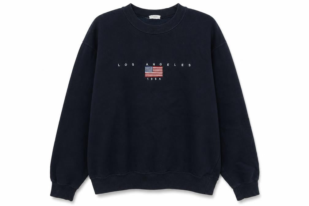 Go Go Mens Blue Polyester Pullover Sweatshirt Size L - Los Angeles 1984