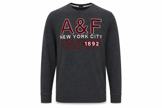 Abercrombie & Fitch Mens Grey Cotton Pullover Sweatshirt Size 2XL - A&F New York City