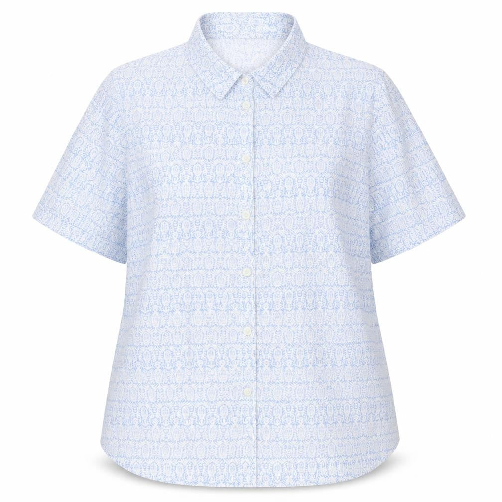 Honor Millburn Women's Blue Floral Button-Up Shirt