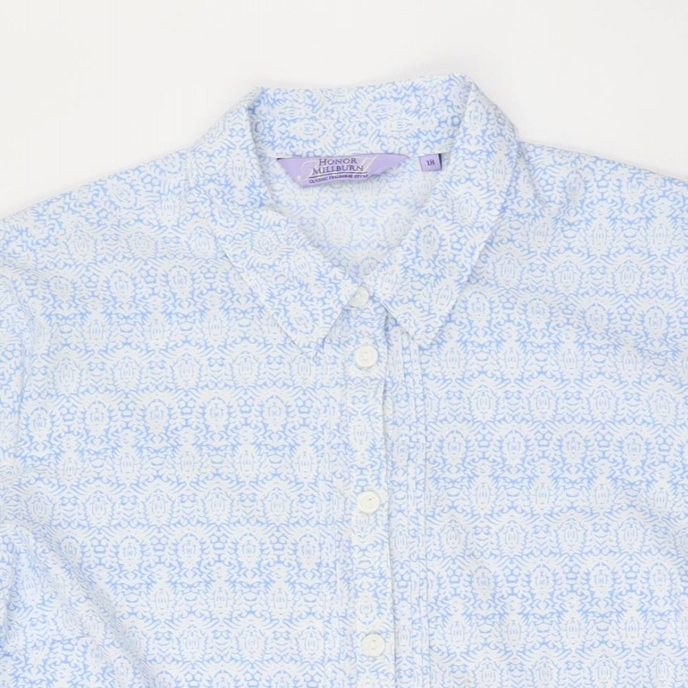 Honor Millburn Women's Blue Floral Button-Up Shirt