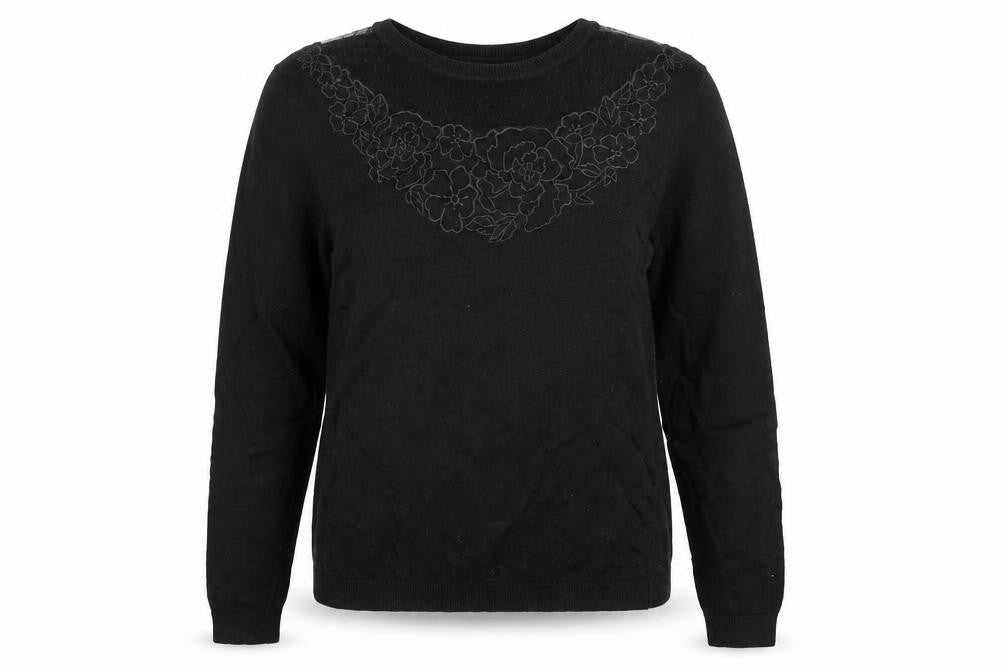 Warehouse Womens Black Round Neck Viscose Pullover Jumper Size 14