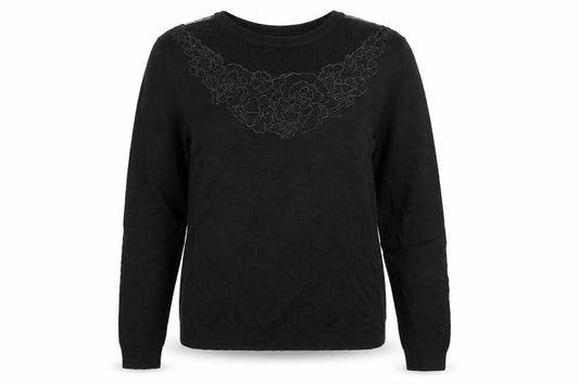 Warehouse Womens Black Round Neck Viscose Pullover Jumper Size 14