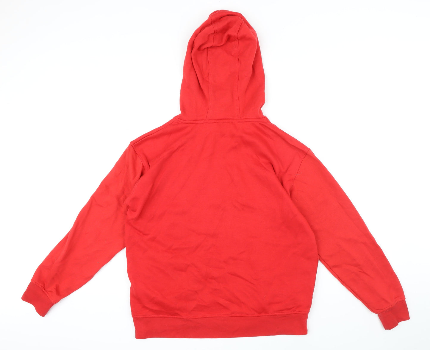 Disney Womens Red Polyester Blend Pullover Hoodie Size 10 Drawstring - Heart