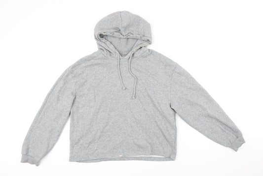 Pieces Womens Grey Polyester Pullover Hoodie Size M