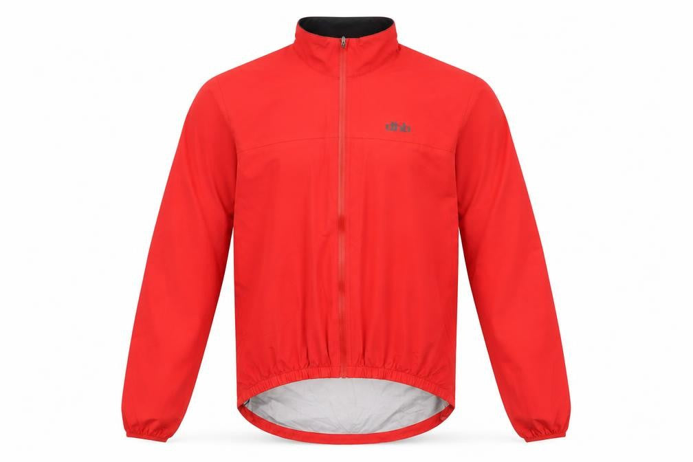 dhb Mens Red Rain Coat Jacket Size M Zip