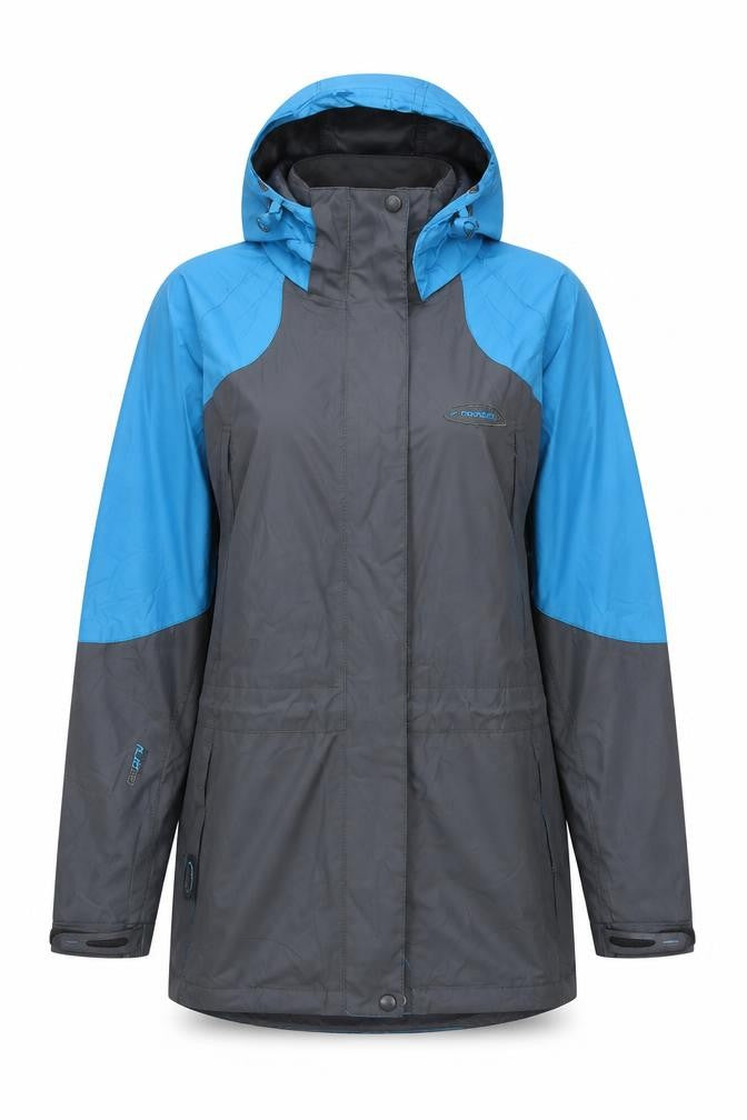 Mountain Life Womens Grey Rain Coat Jacket Size 10 Zip - Colourblock Pattern