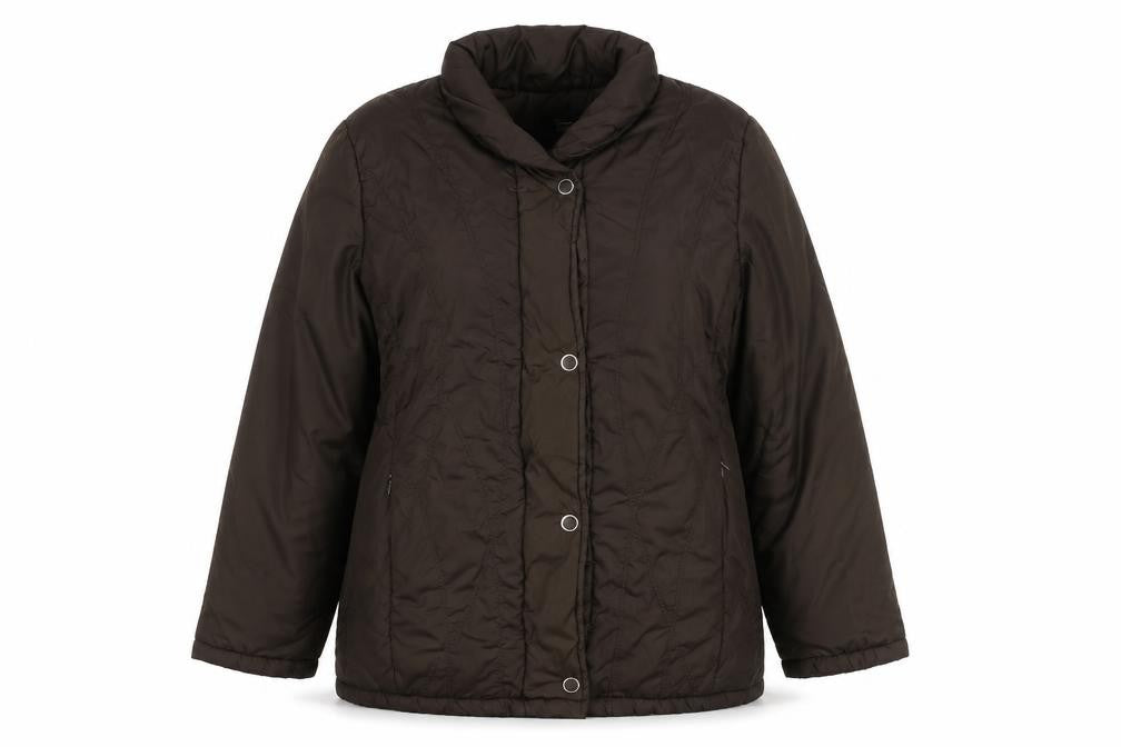 Elegance Womens Brown Quilted Jacket Size 16 Zip