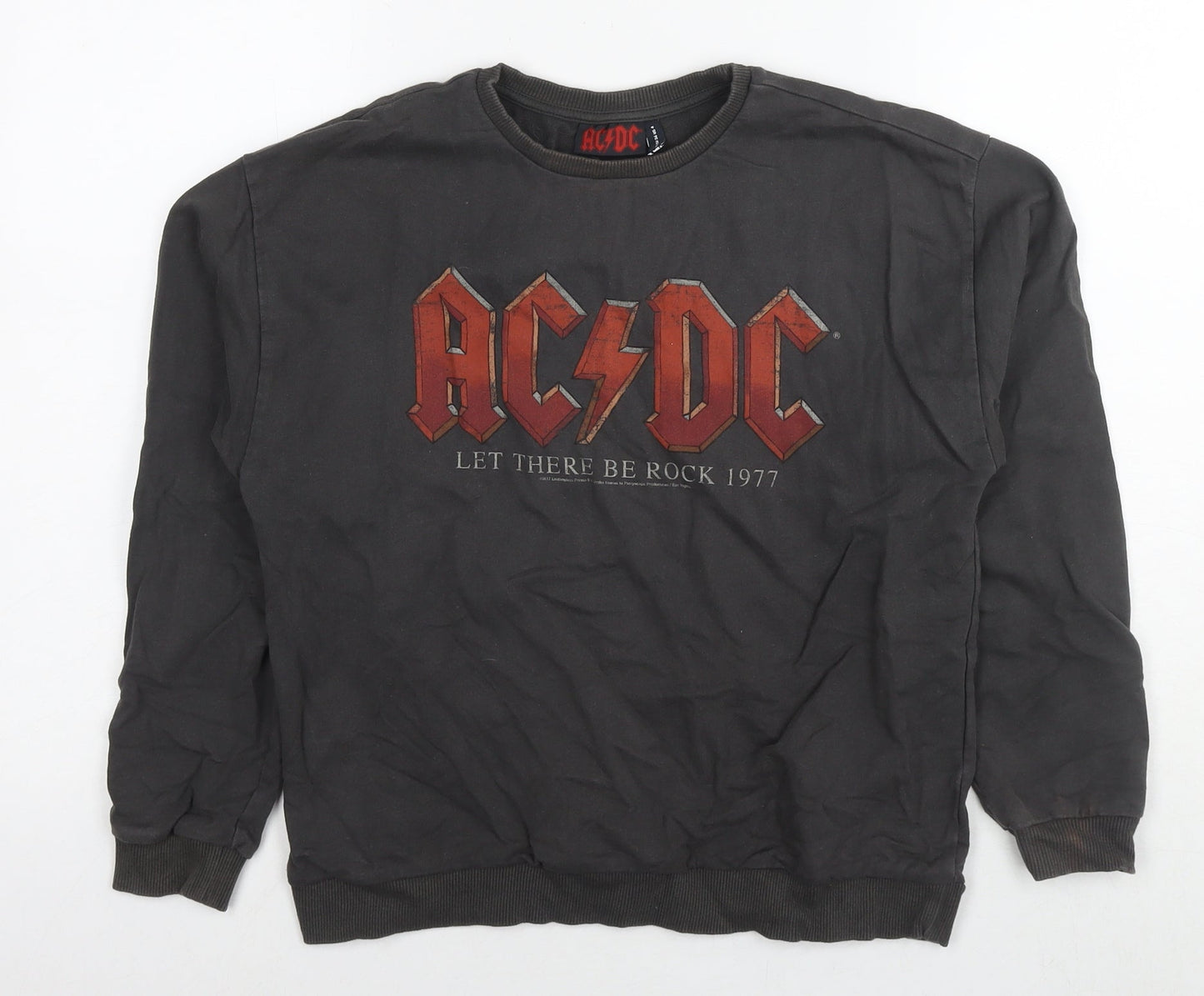 acdc Womens Brown Cotton Pullover Sweatshirt Size 8 Pullover - Logo