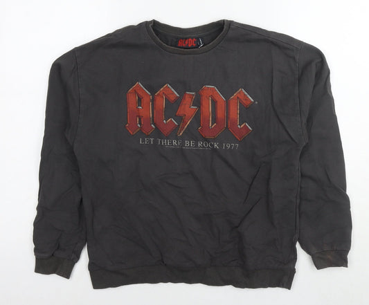 acdc Womens Brown Cotton Pullover Sweatshirt Size 8 Pullover - Logo