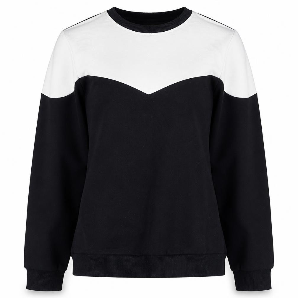 Glamify Womens Black Colourblock Cotton Pullover Sweatshirt Size 10 Pullover