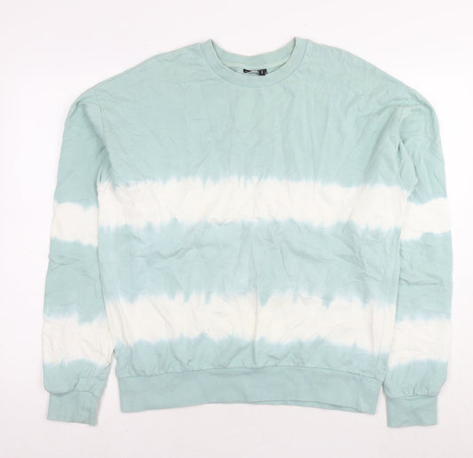 ASOS Womens Blue Striped Cotton Pullover Sweatshirt Size 10 Pullover