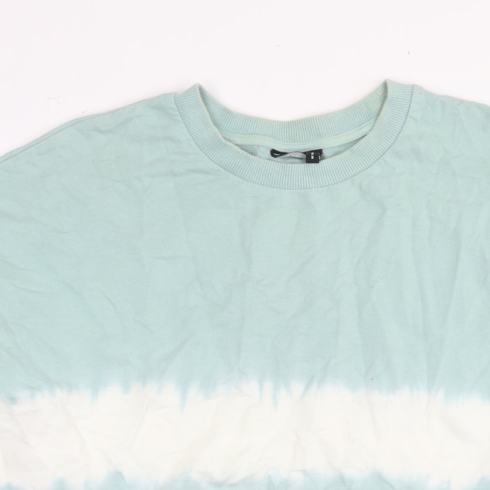 ASOS Womens Blue Striped Cotton Pullover Sweatshirt Size 10 Pullover