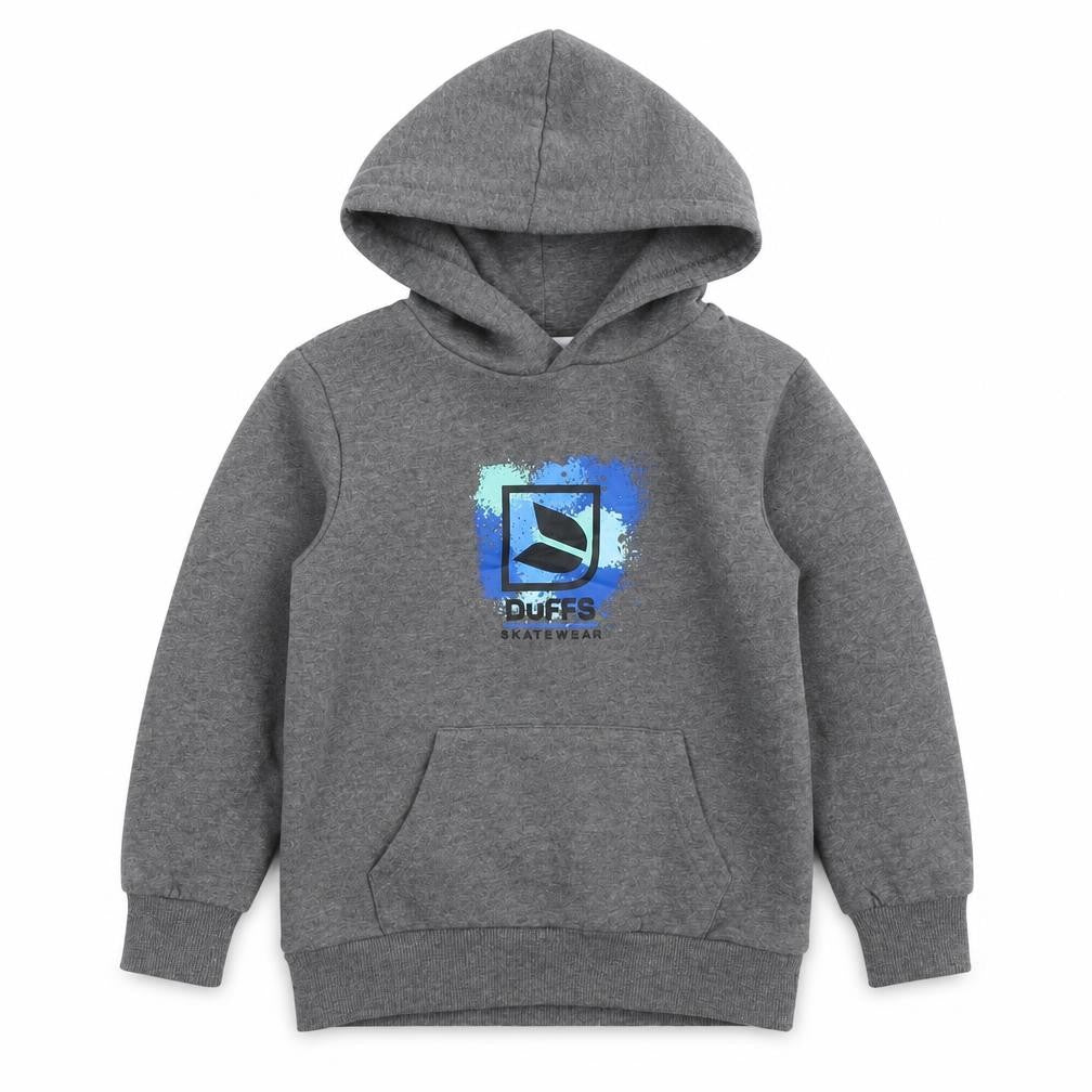 Duffs Boys Grey Cotton Pullover Hoodie Size 5-6 Years Pullover - Logo